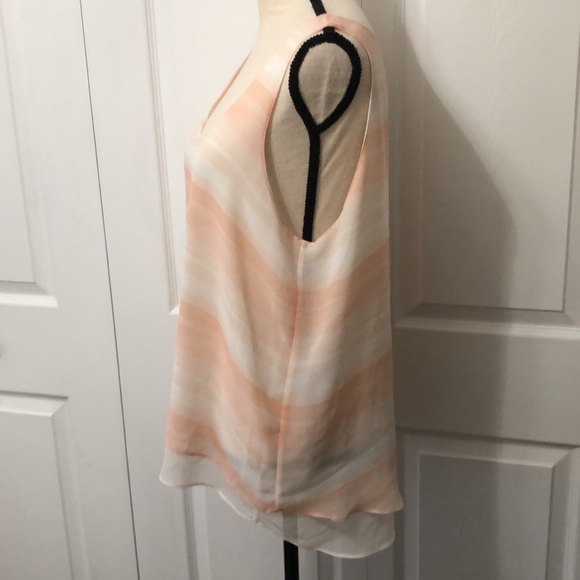 NWOT Calvin Klein Jeans Womens Scoop Neck Layered Tank, XL, Peachy Pinkish Cream - Picture 3 of 7